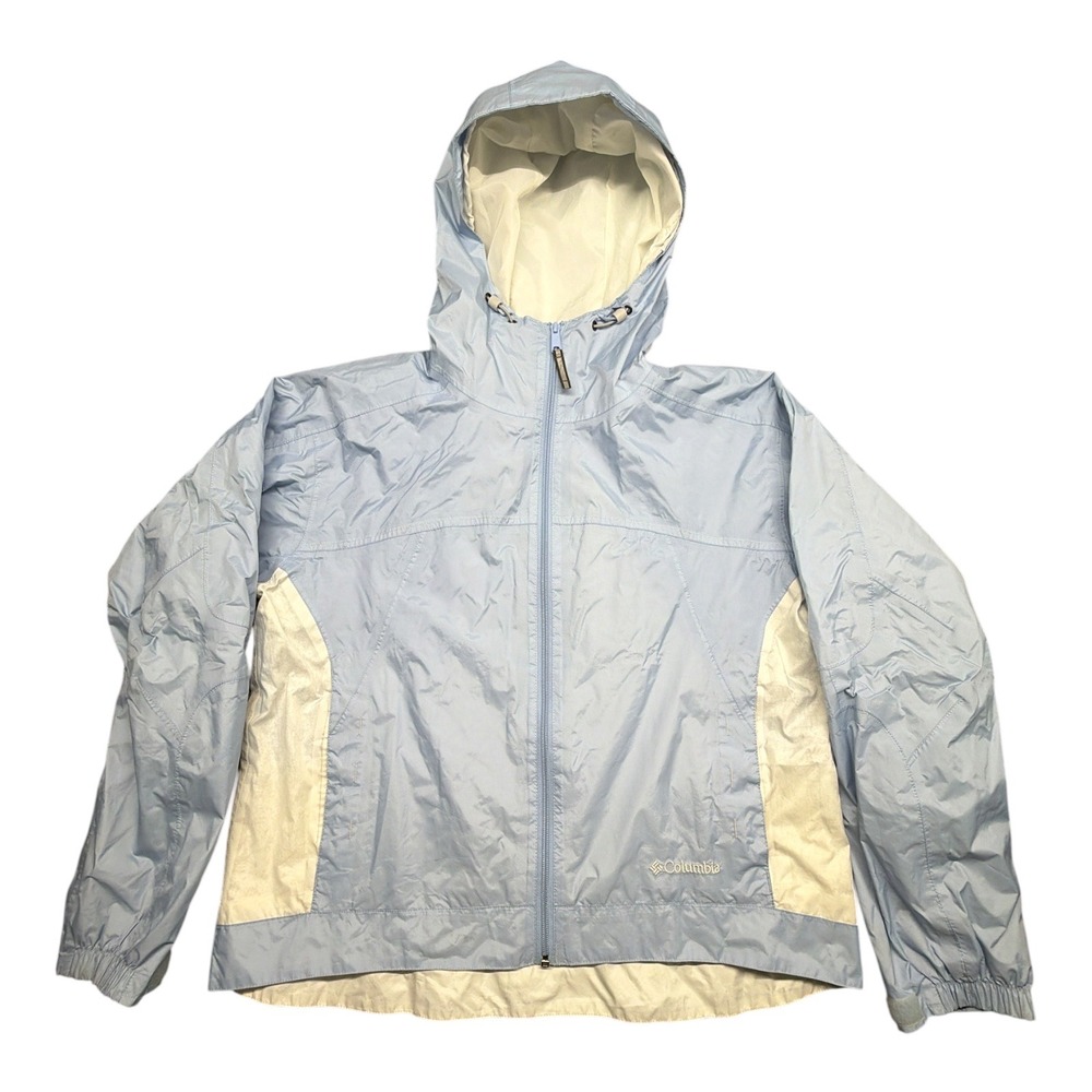 Columbia Omni-Tech Women's Blue Packable Waterproof Windbreaker Rain Jacket xL